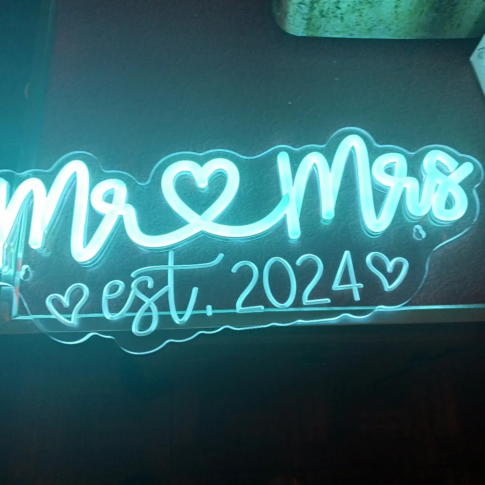 Mr and Mrs Light up sign